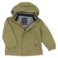 Khaki šušťáková jarná bunda s nášivkou a kapucňou Next