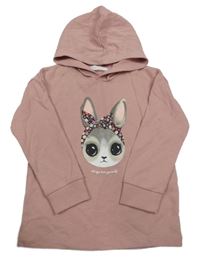 Staroružová mikina so zajačikom a kapucňou H&M