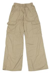 Béžové cargo plátenné nohavice H&M