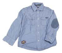 Modro-bílá pruhovaná melírovaná košile s nášivkou C&A