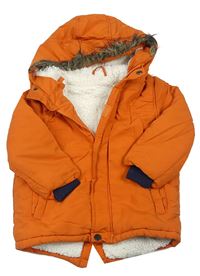 Oranžová šušťáková zimná bunda s kapucňou zn. Pep&Co