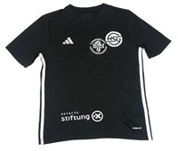 Černé sportovní funkční tričko s potiskem Adidas