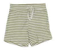 Bílo-khaki pruhované bavlnené kraťasy Primark