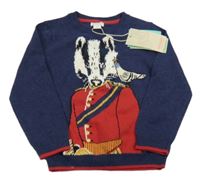 Nové - Tmavomodrý sveter s mývalem Monsoon