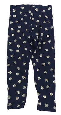 Tmavomodré kvetované legíny George