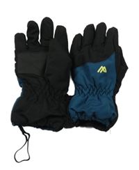 Petrolejovo-černé šusťákové zimní prstové rukavice