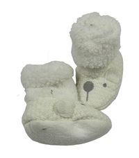 Smotanové pleteno/huňaté zateplené cápačky s čumákem vel. 17