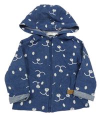 Tmavomodrá melírovaná mikina s čumáky a kapucí Mayoral