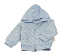 Svetlomodrá melírovaná vzorovaná prepínaci mikina s kapucňou