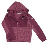 Vínovo-melírovaná sportovní/pletená propínací funkční mikina s kapucí Regatta