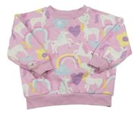 Ružová mikina s jednorožcami F&F