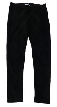 Čierne rebrované zamatové legíny Bluezoo