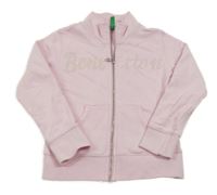 Ružová prepínaci mikina s nápisom Benetton