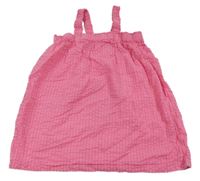 Tmavoružové pruhované krepové šaty H&M