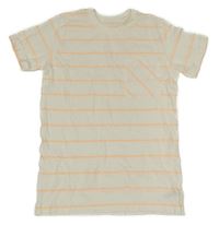 Smetanovo-neonově oranžové pruhované tričko s kapsou Dunnes