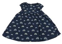 Tmavomodré bavlnené šaty s duhami Topolino