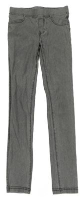 Šedé tregíny riflového vzhledu H&M