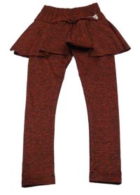 Červeno-černé melírované legíny se sukní