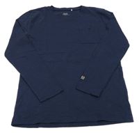 Tmavomodré tričko s vreckom Yigga