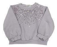 Lila mikina s flitrami H&M