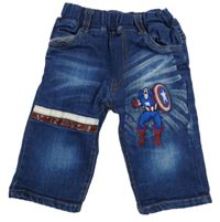 Tmavomodré teplákové rifle s Kapitánem Ameriky