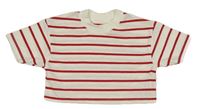 Bielo-červené pruhované crop teplákové tričko Primark