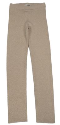 Béžové trblietavé rebrované pletené legíny Zara