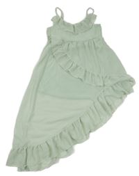 Svetlozelené šifónové asymetrické šaty H&M