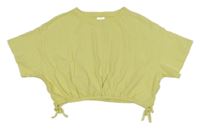 Žlté teplákové crop tričko Zara