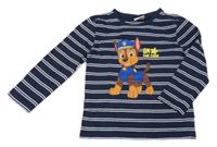 Tmavomodro-bílé pruhované triko s Chasem Nickelodeon