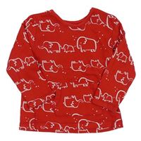 Červené tričko so slonmi George