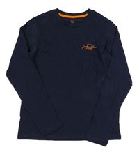 Tmavomodré tričko s logom Jack & Jones