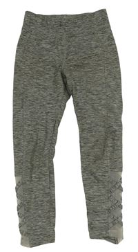 Khaki-šedé melírované sportovní legíny Matalan