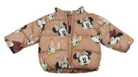 Hnedá šušťáková zimná bunda s Minnie a kamarády H&M