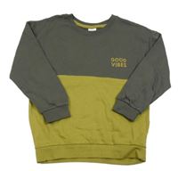 Tmavošedo-khaki mikina s nápisom Pep&Co