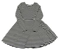 Bielo-čierne pruhované šaty s kolovou sukní H&M