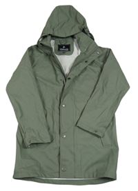 Khaki nepromokavá bunda s kapucí 