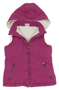 Tmavoružová šušťáková zateplená bunda s kapucňou Yigga