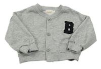 Sivá melírovaná prepínaci mikina s písmenem