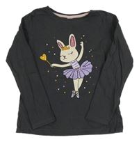 Tmavošedé triko s potiskem Dopodopo