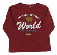 Vínové tričko s nápisom a leopardom Name it