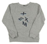 Sivá melírovaná mikina s písmenky Mexx