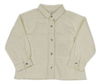 Smotanová rifľová košeľová bunda s vreckami Zara