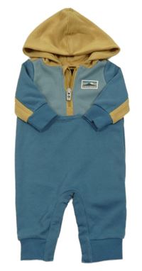 Modro-okrová tepláková kombinéza s kapucí Converse