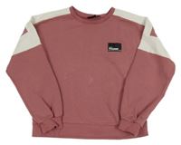 Starorůžovo-bílá mikina s logem hummel