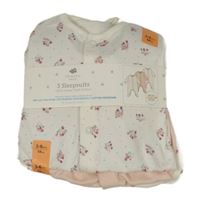 Nové - 3x bílo-růžový květovaný overal Primark