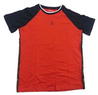 Červeno-čierne tričko s potlačou Next