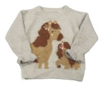 Béžový chlpatý sveter s koňmi C&A