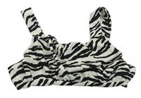 Bielo-čierny pruhovaný crop top Zara