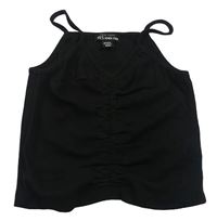 Čierny rebrovaný crop top New Look